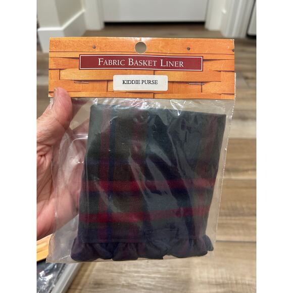Longaberger KIDDIE PURSE Basket Liner CABIN PLAID Fabric NEW RARE - Picture 1 of 2
